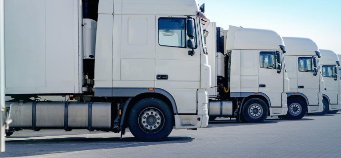 several Trucks in a row