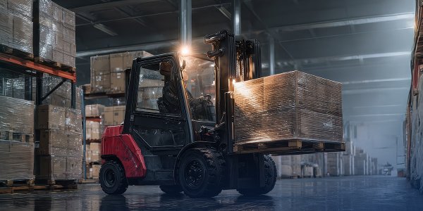 Forklift in a Warehouse